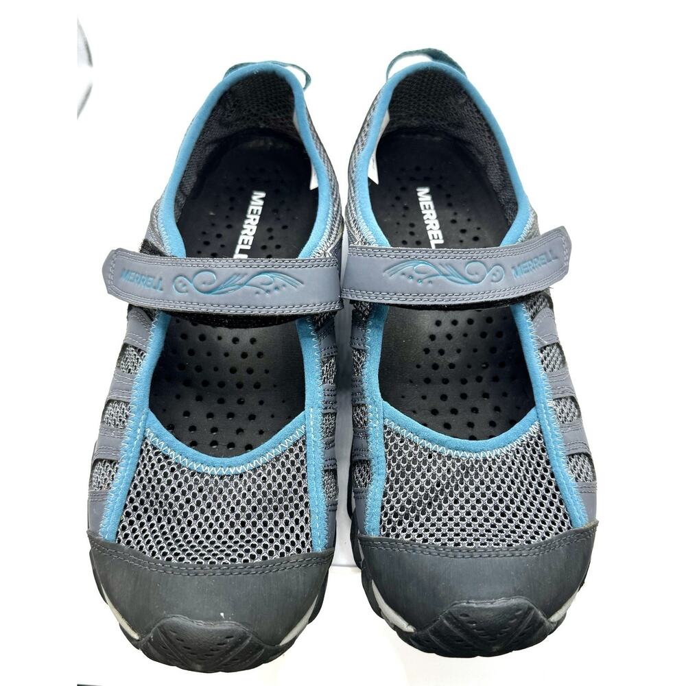 Merrell Waterpro Pandi 2 Women's Sz 9 Mary Jane Mesh Water Trail Shoes Grey Blue - Picture 2 of 7